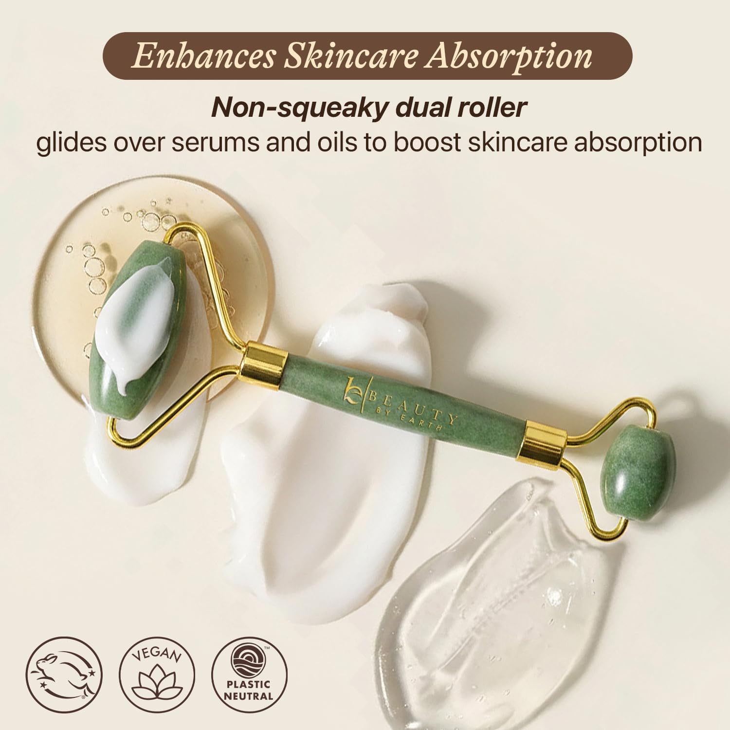 Jade Roller for Face - Smoothes Fine Lines & Wrinkles, Stocking Stuffers for Women, Massager Skin Care Tools with Small Eye Roller for Puffy Eyes, De-Puffing & Firming Facial Tool, Self Care Gifts