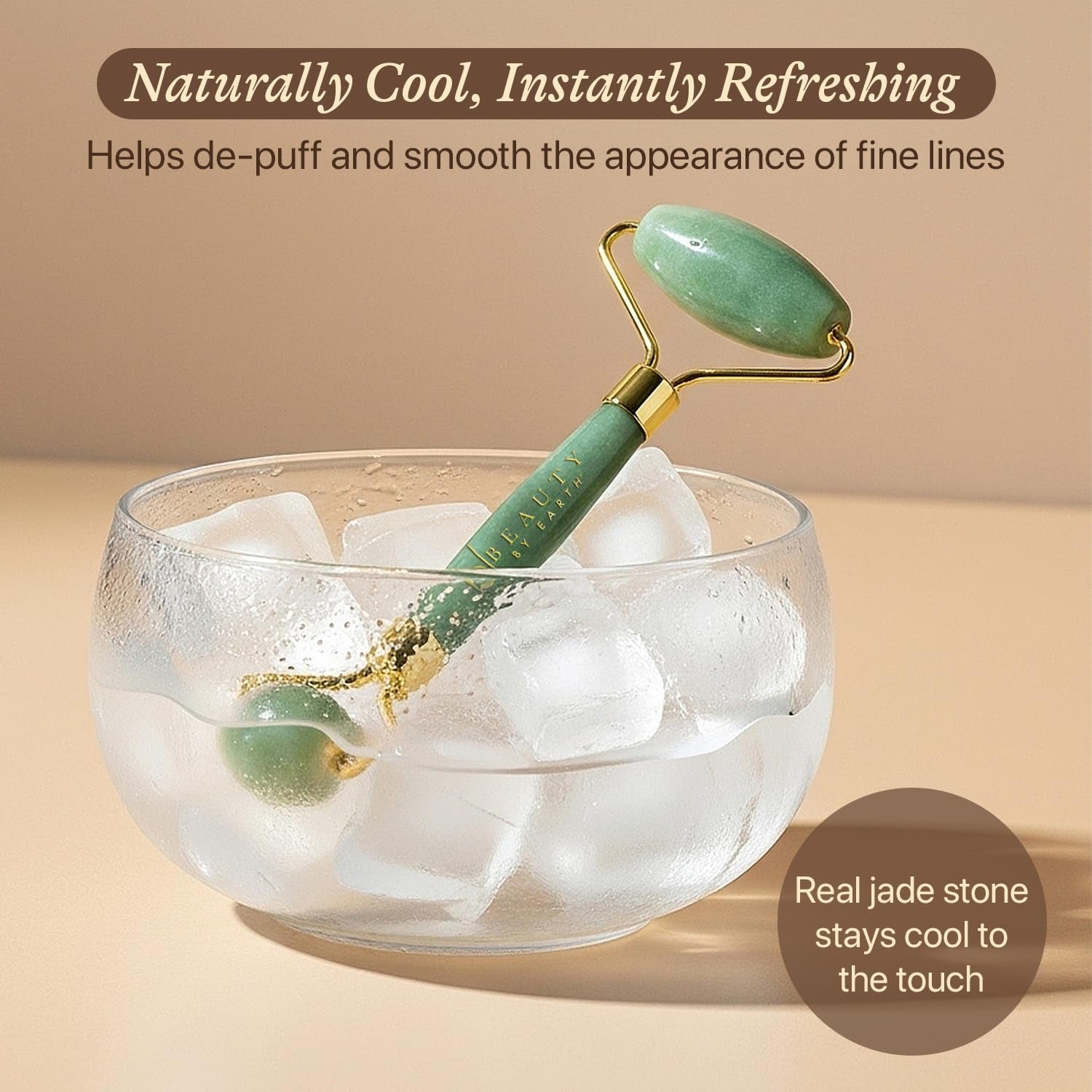 Jade Roller for Face - Smoothes Fine Lines & Wrinkles, Stocking Stuffers for Women, Massager Skin Care Tools with Small Eye Roller for Puffy Eyes, De-Puffing & Firming Facial Tool, Self Care Gifts