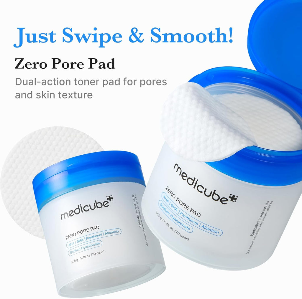 Zero Pore Pads 2.0 | Dual-Textured Exfoliating Toner Pads with AHA & BHA (70 Units)