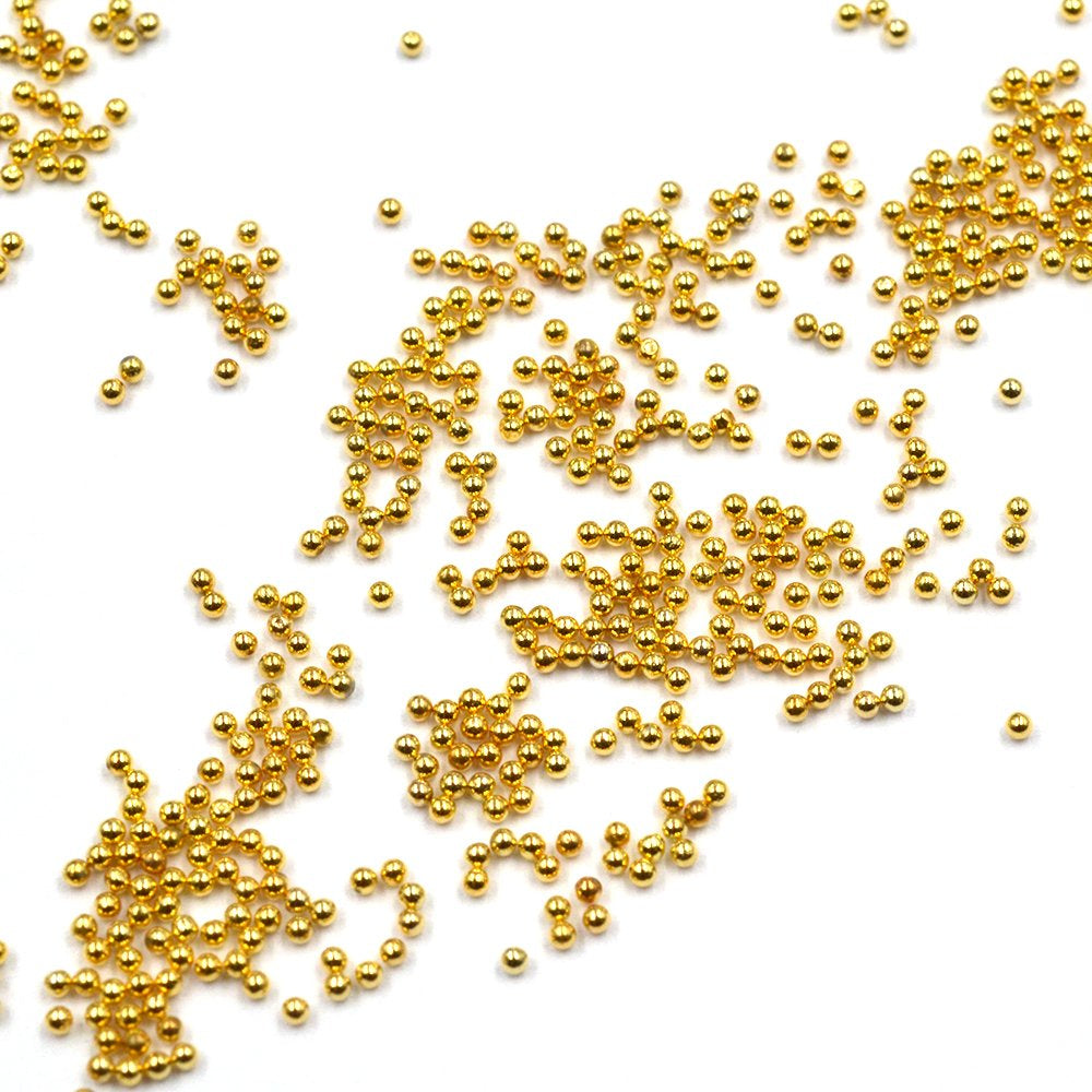 Premium Metallic Nail Art Micro Beads Set – Gold & Silver (2 Bottles, 1mm)