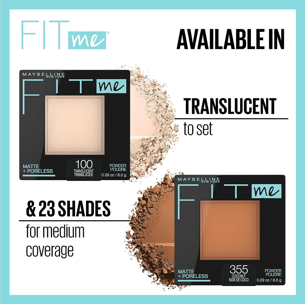 Fit Me Matte + Poreless Pressed Face Powder Makeup & Setting Powder, Classic Beige, 1 Count