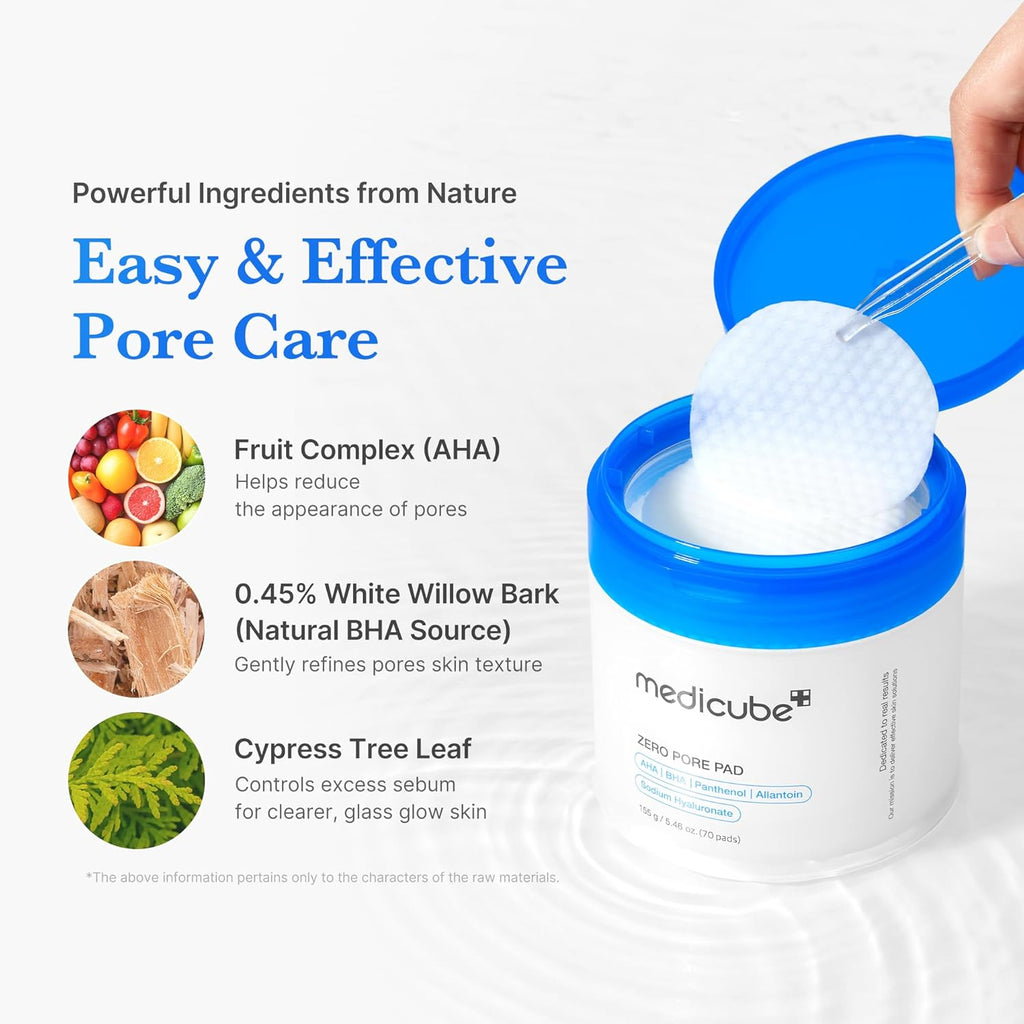 Zero Pore Pads 2.0 | Dual-Textured Exfoliating Toner Pads with AHA & BHA (70 Units)