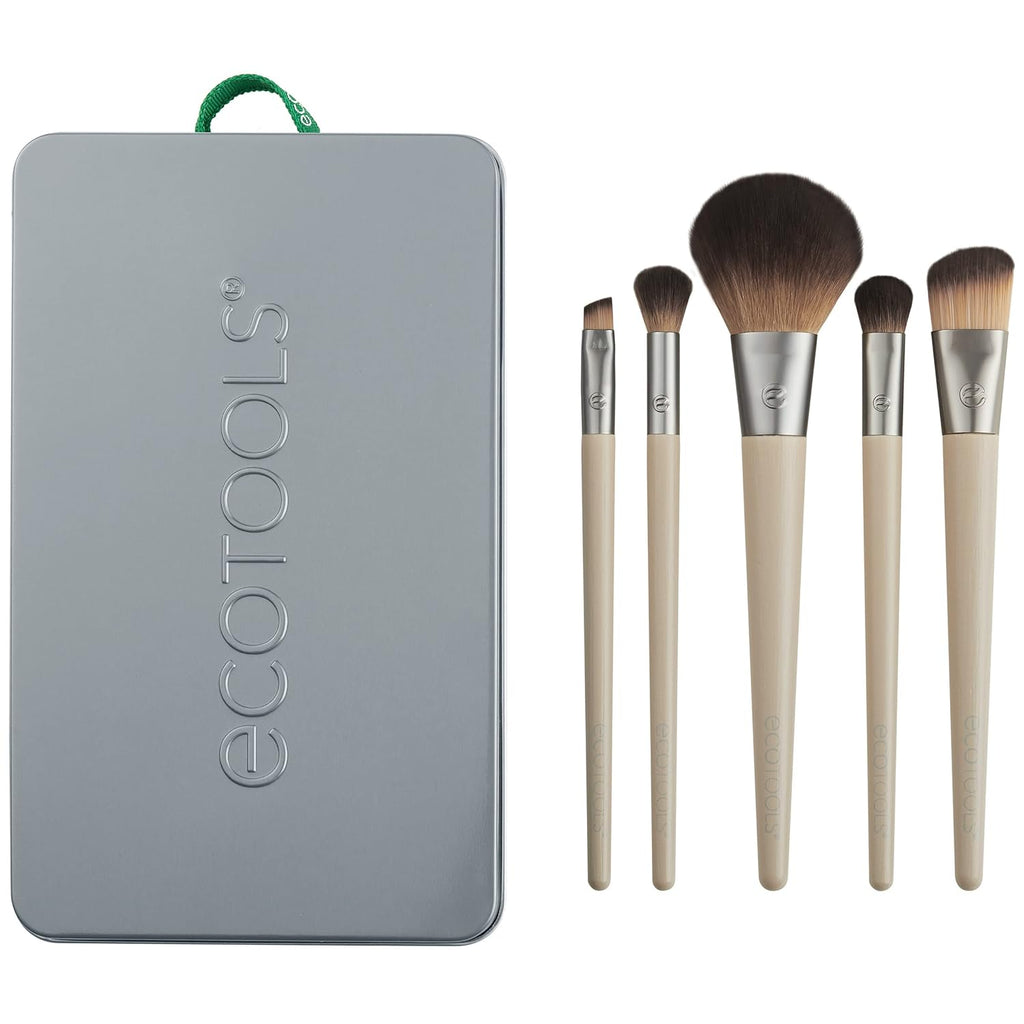 6-Piece Eco-Friendly Makeup Brush Set with Travel Case