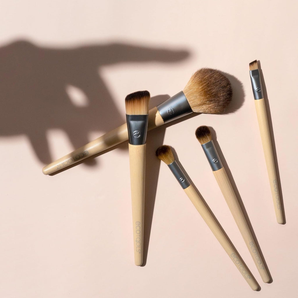 6-Piece Eco-Friendly Makeup Brush Set with Travel Case