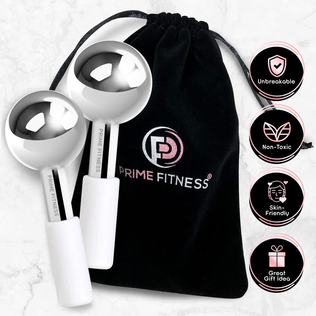 White Steel Ice Globes – Cooling Facial Therapy