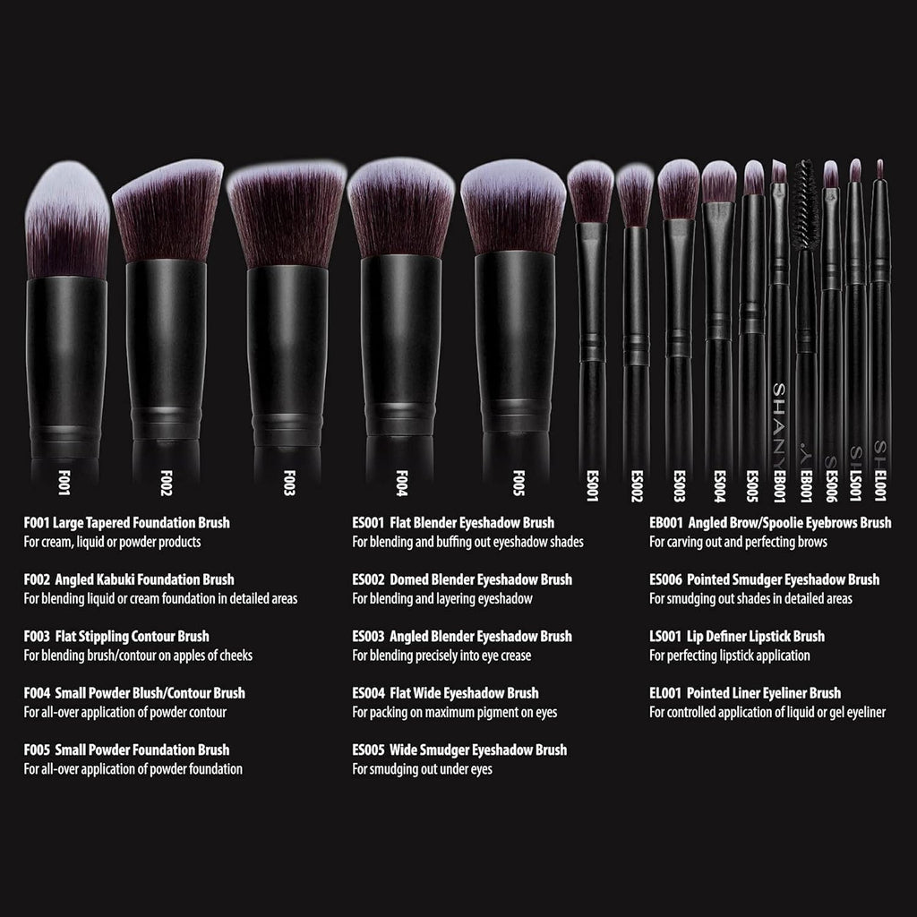 Black Bombshell 14-Piece Professional Makeup Brush Set