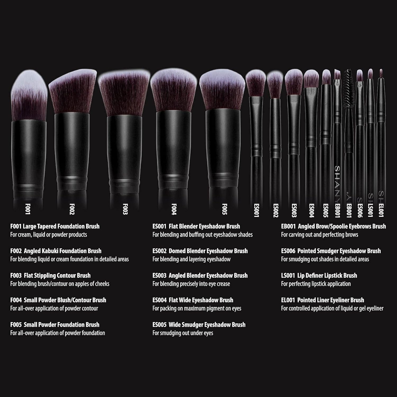 Black Bombshell 14-Piece Professional Makeup Brush Set