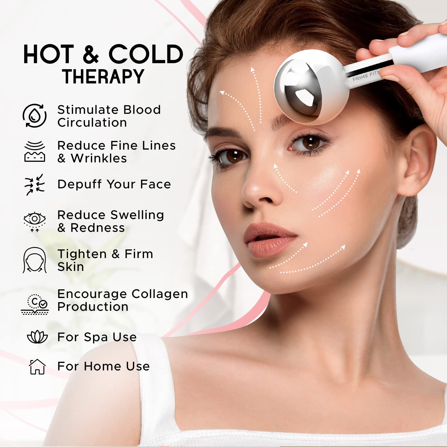 White Steel Ice Globes – Cooling Facial Therapy