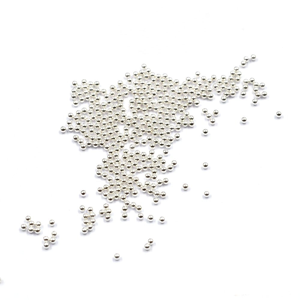 Premium Metallic Nail Art Micro Beads Set – Gold & Silver (2 Bottles, 1mm)