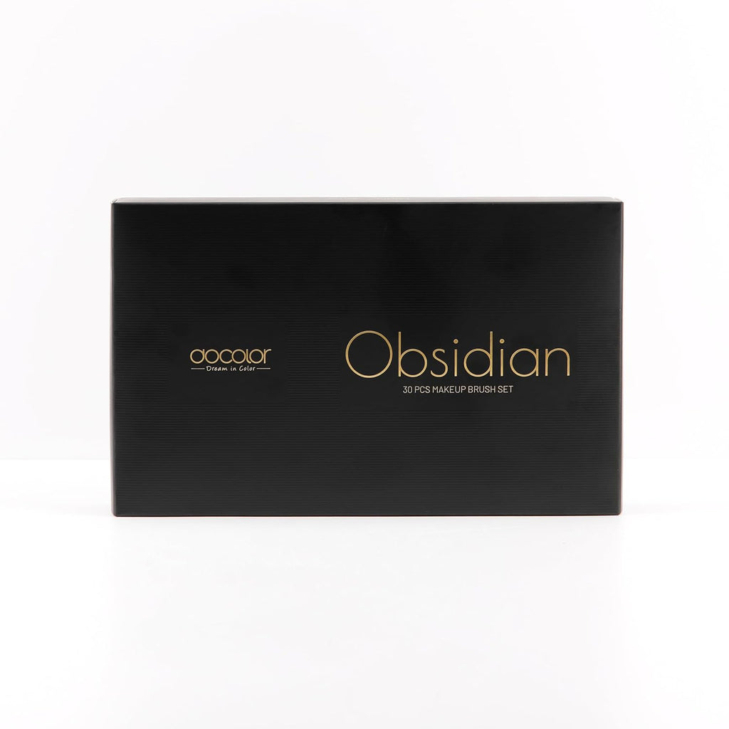 Makeup Brushes Set Professional 30Pcs Obsidian Makeup Brushes Premium Synthetic Powder Kabuki Foundation Contour Blush Concealer Eye Shadow Blending Eyeliner Crease Eyebrow Make up Brush Kit